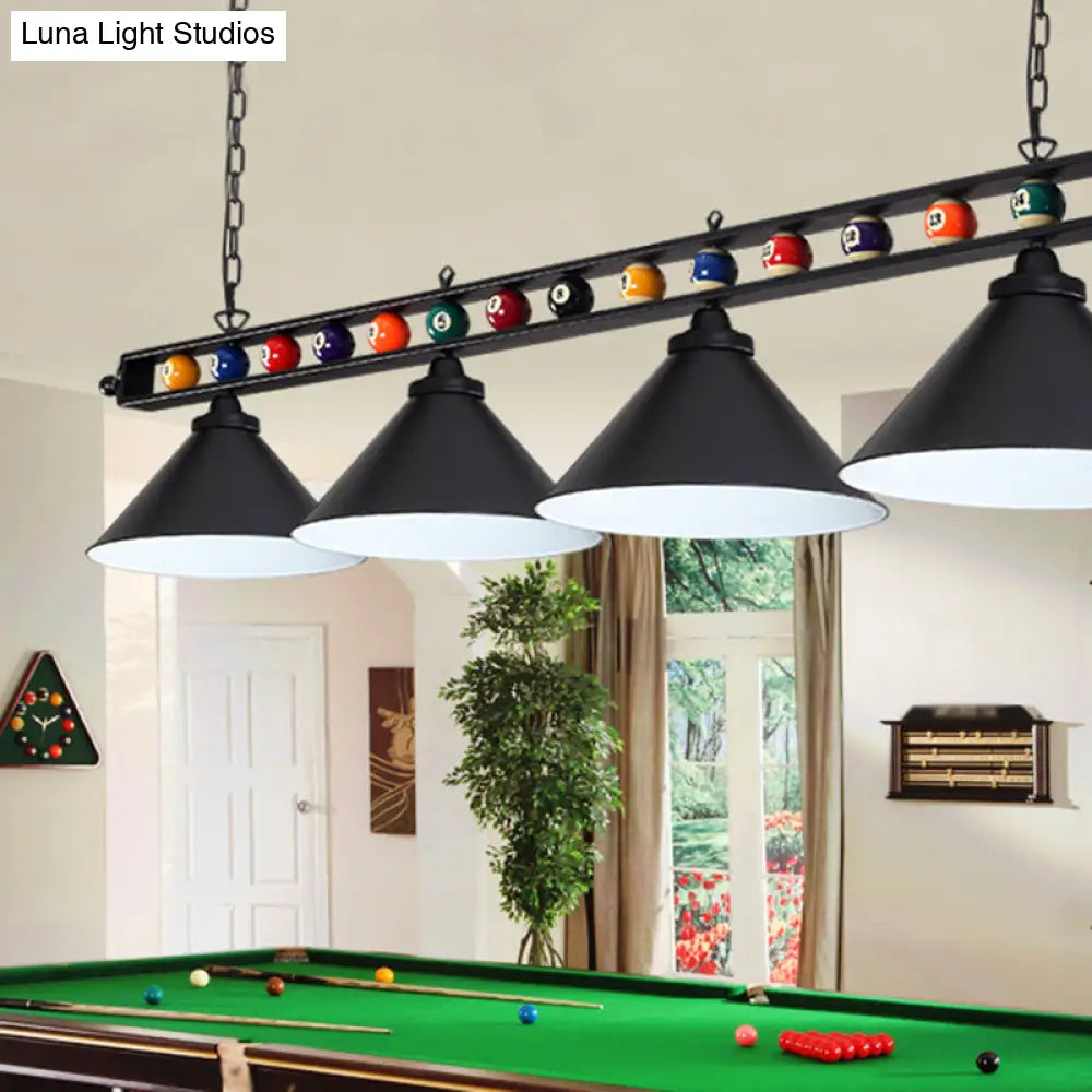 DecorBites™ Iron Linear Island Ceiling Light with Cone Shade - Industrial Country Club Style