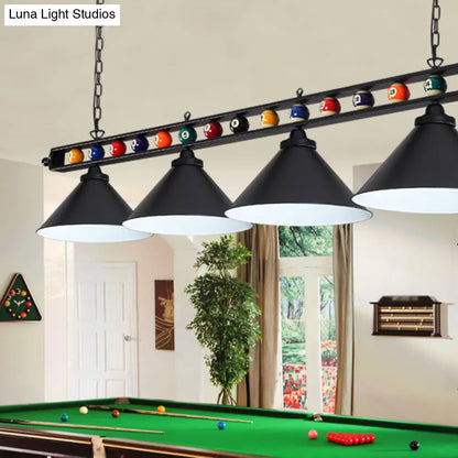 DecorBites™ Iron Linear Island Ceiling Light with Cone Shade - Industrial Country Club Style