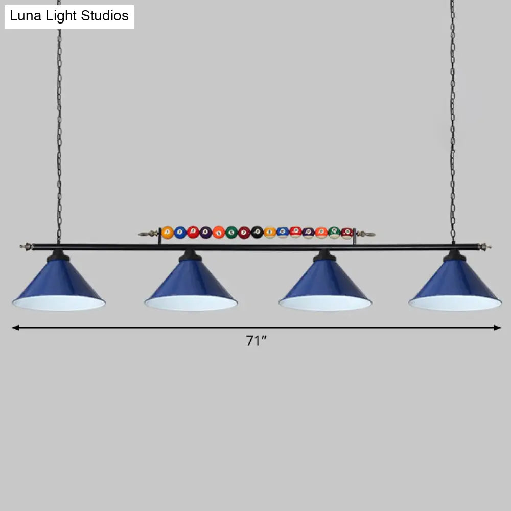 DecorBites™ Iron Linear Island Ceiling Light with Cone Shade - Industrial Country Club Style