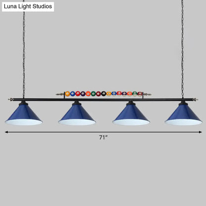 DecorBites™ Iron Linear Island Ceiling Light with Cone Shade - Industrial Country Club Style