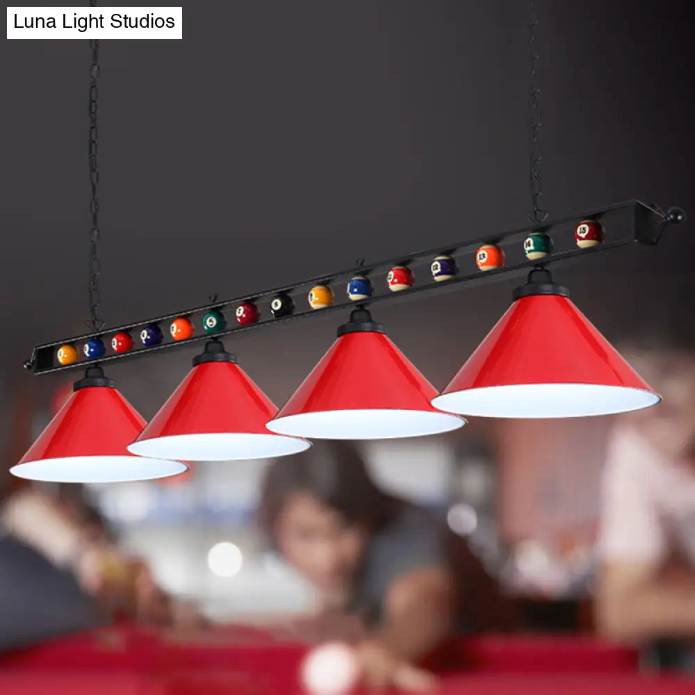 DecorBites™ Iron Linear Island Ceiling Light with Cone Shade - Industrial Country Club Style
