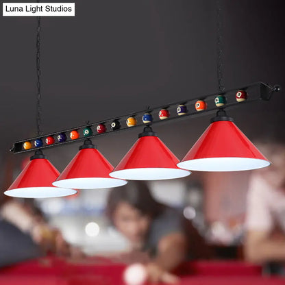 DecorBites™ Iron Linear Island Ceiling Light with Cone Shade - Industrial Country Club Style