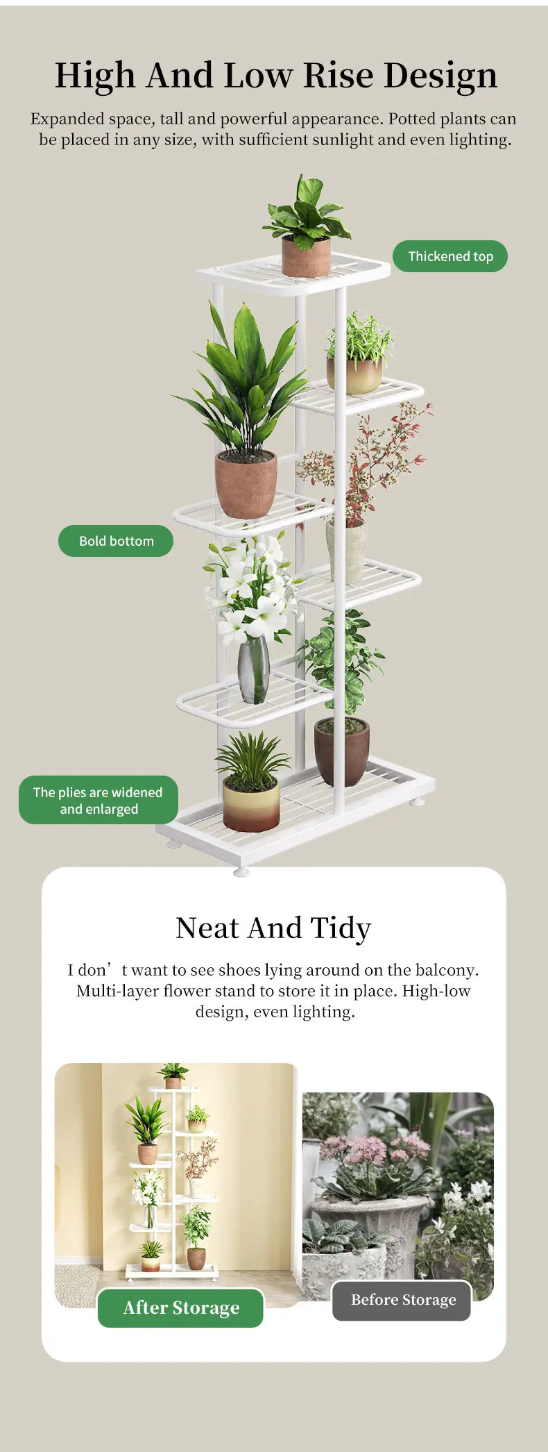 Iron Plant Stand for Multiple Pots