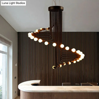 Iron Spiral Desk Pendant Light - Loft Style Ceiling Chandelier Fixture
