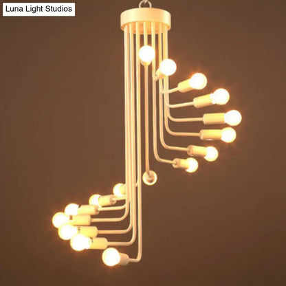 Iron Spiral Desk Pendant Light - Loft Style Ceiling Chandelier Fixture