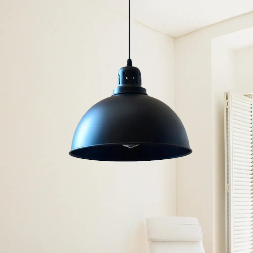 Iron Suspension Pendant Lamp with Antiqued Black Finish for Stairways, 1-Bulb, 3 Sizes Available