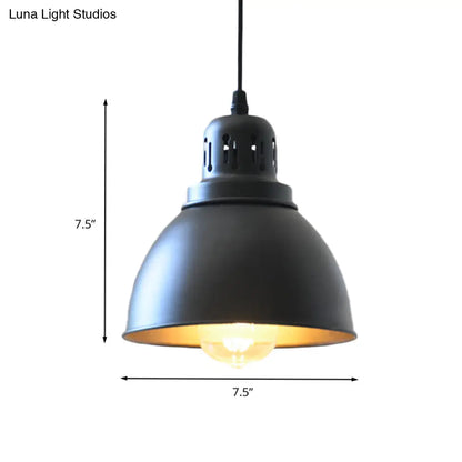 Iron Suspension Pendant Lamp with Antiqued Black Finish for Stairways, 1-Bulb, 3 Sizes Available