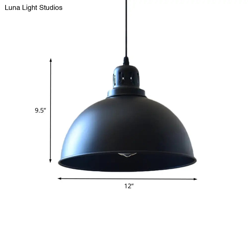 Iron Suspension Pendant Lamp with Antiqued Black Finish for Stairways, 1-Bulb, 3 Sizes Available