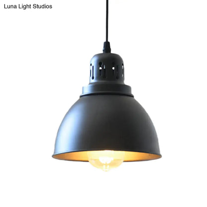 Iron Suspension Pendant Lamp with Antiqued Black Finish for Stairways, 1-Bulb, 3 Sizes Available