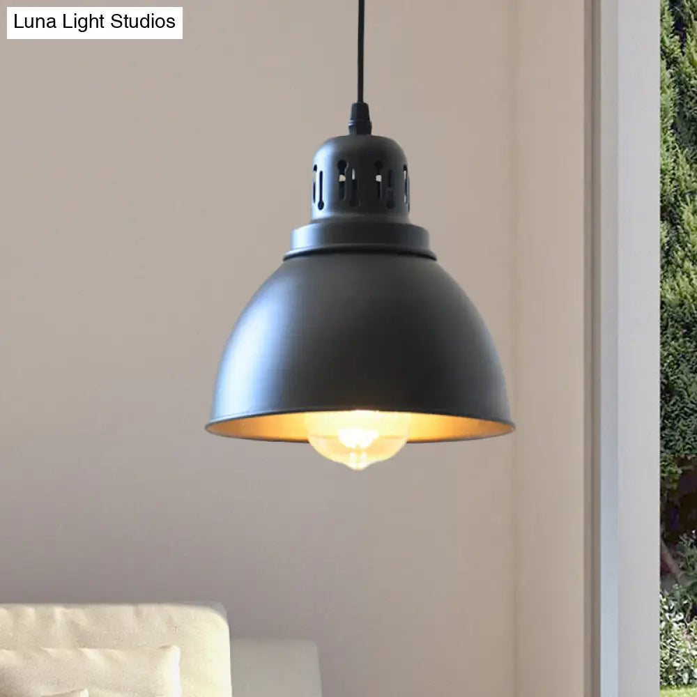 Iron Suspension Pendant Lamp with Antiqued Black Finish for Stairways, 1-Bulb, 3 Sizes Available