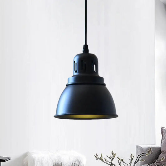 Iron Suspension Pendant Lamp with Antiqued Black Finish for Stairways, 1-Bulb, 3 Sizes Available