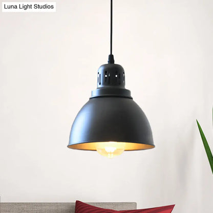 Iron Suspension Pendant Lamp with Antiqued Black Finish for Stairways, 1-Bulb, 3 Sizes Available