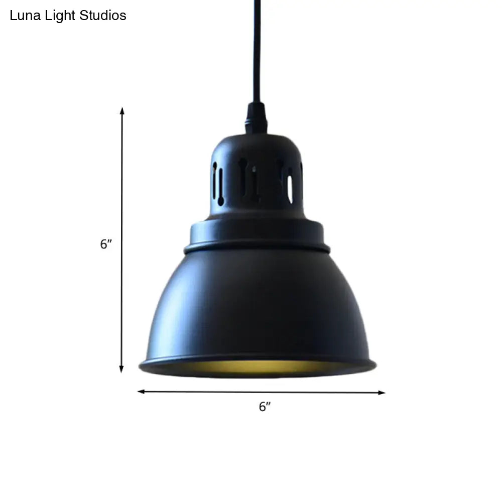 Iron Suspension Pendant Lamp with Antiqued Black Finish for Stairways, 1-Bulb, 3 Sizes Available