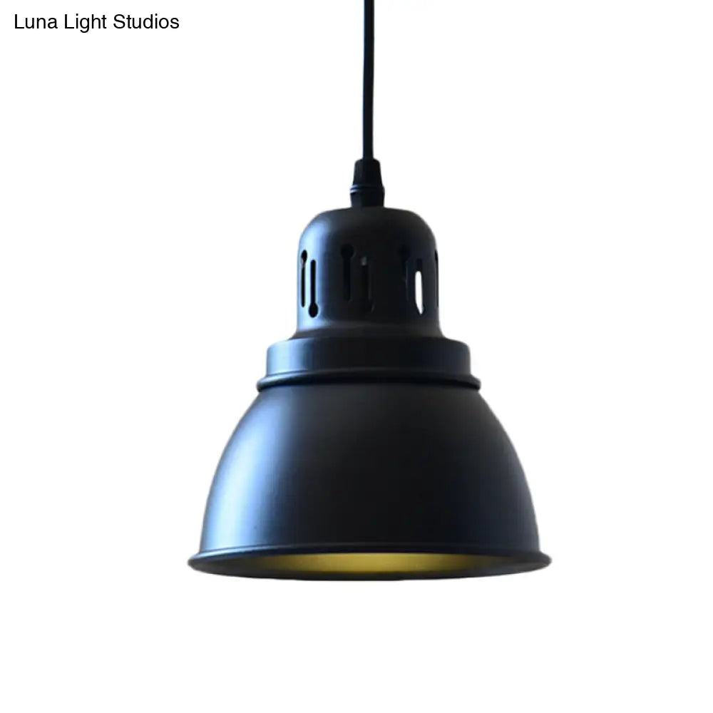 Iron Suspension Pendant Lamp with Antiqued Black Finish for Stairways, 1-Bulb, 3 Sizes Available