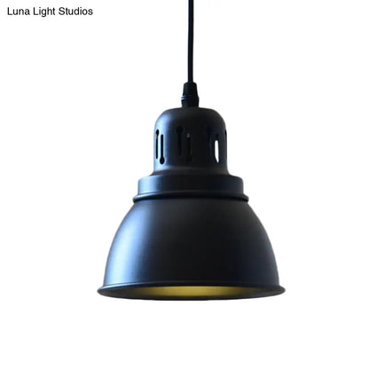 Iron Suspension Pendant Lamp with Antiqued Black Finish for Stairways, 1-Bulb, 3 Sizes Available