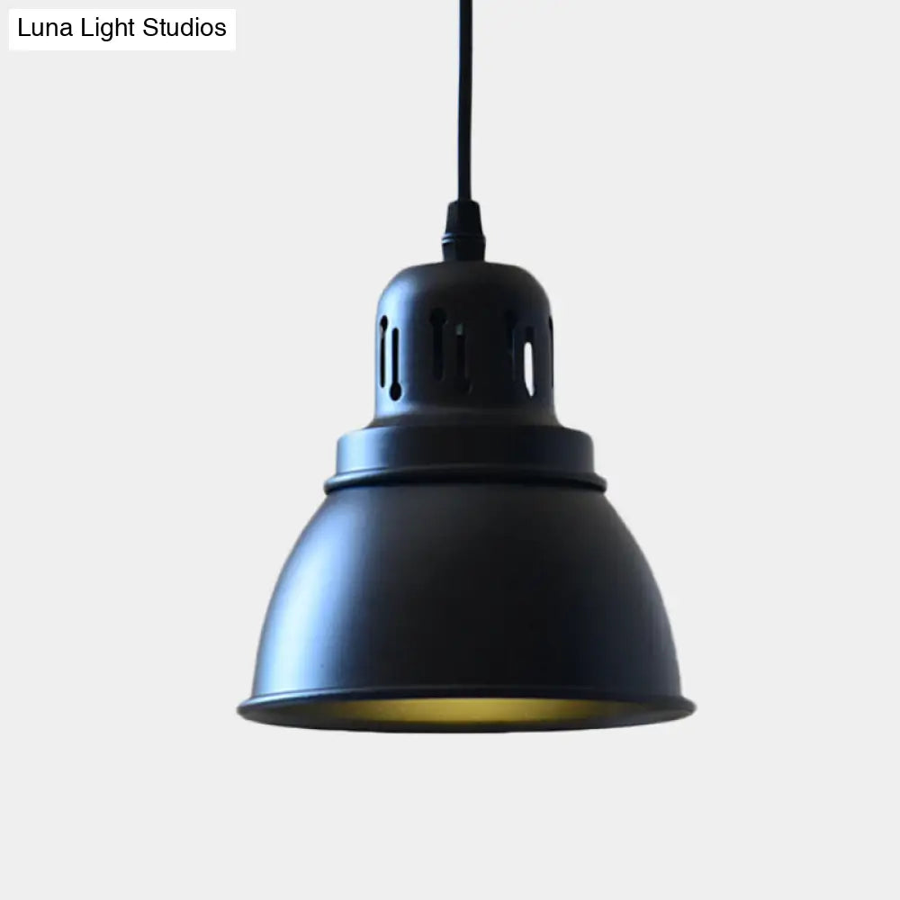 Iron Suspension Pendant Lamp with Antiqued Black Finish for Stairways, 1-Bulb, 3 Sizes Available