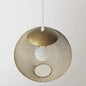 Iron Wire Spherical Pendant Light - Loft Style Ceiling Lamp in Gold for Clothing Stores - 1 Bulb Suspension.