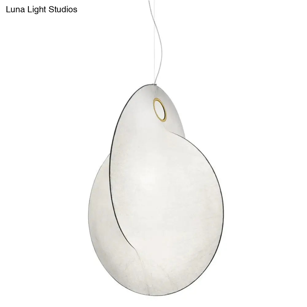 Irregular Faux Silk Ceiling Pendant Light for Restaurants - Designer White 1-Light Pendulum