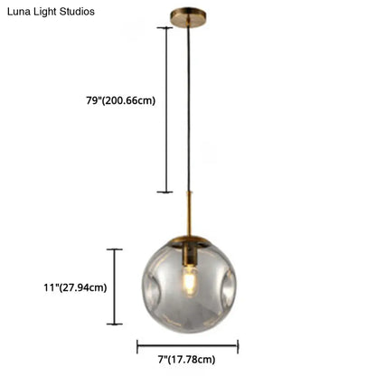 Irregular Glass Ball Pendant Light - Modern Mini Hanging Fixture for Dining Room and Kitchen