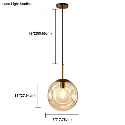 Irregular Glass Ball Pendant Light - Modern Mini Hanging Fixture for Dining Room and Kitchen