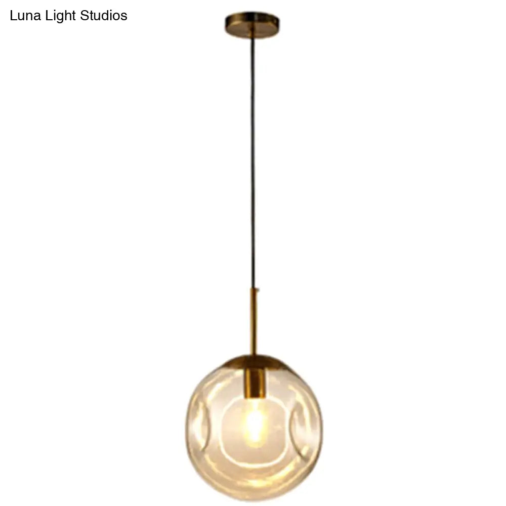 Irregular Glass Ball Pendant Light - Modern Mini Hanging Fixture for Dining Room and Kitchen