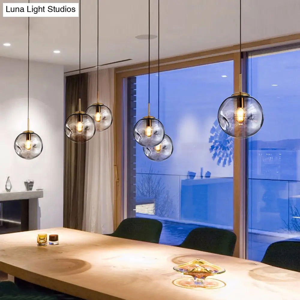 Irregular Glass Ball Pendant Light - Modern Mini Hanging Fixture for Dining Room and Kitchen