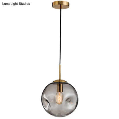 Irregular Glass Ball Pendant Light - Modern Mini Hanging Fixture for Dining Room and Kitchen