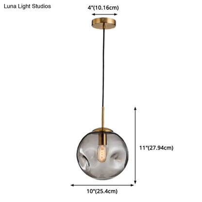 Irregular Glass Ball Pendant Light - Modern Mini Hanging Fixture for Dining Room and Kitchen