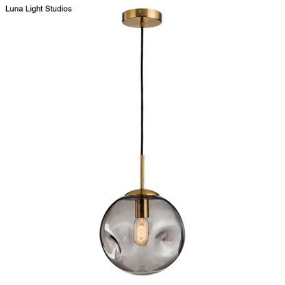 Irregular Glass Ball Pendant Light - Modern Mini Hanging Fixture for Dining Room and Kitchen