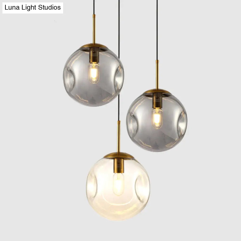 Irregular Glass Ball Pendant Light - Modern Mini Hanging Fixture for Dining Room and Kitchen