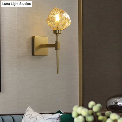 DecorBites™ Irregular Shade Wall Sconce - Modern Indoor Light Fixture with Amber/Smoke Gray Glass – 1 Head Lamp for Living Room