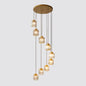 Isabelle - Modern Cylinder Staircase Multi Ceiling Light Clear Crystal Modern Suspension Light Fixture