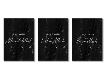 Islamic Gold & Black Canvas Wall Art