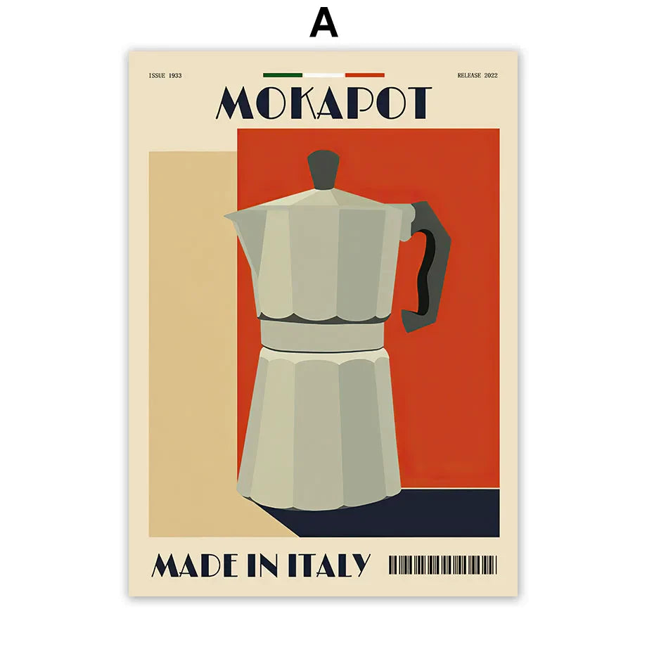Italian Coffee Wall Art Canvas Print - A / 50X70cm No Framed - Posters