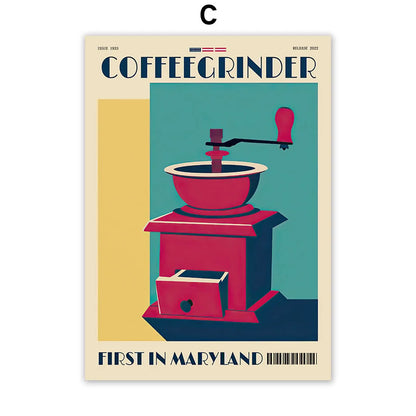 Italian Coffee Wall Art Canvas Print - C / 50X70cm No Framed - Posters