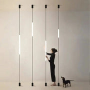Italian Linear Black Metal & Acrylic Pendant Light - Decorbites