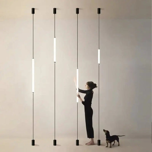 Italian Linear Black Metal & Acrylic Pendant Light - Decorbites