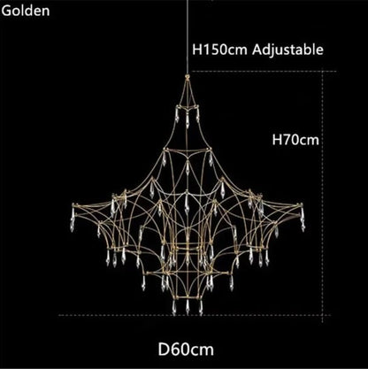 Italian Minimalist Crystal Pendant Light in Silver or Gold - Decorbites