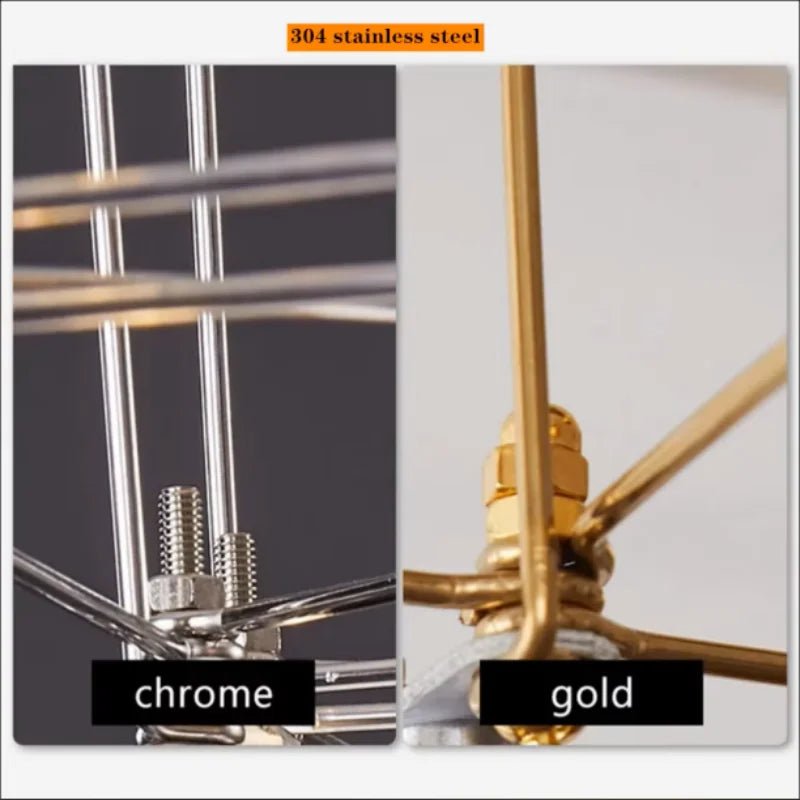 Italian Minimalist Crystal Pendant Light in Silver or Gold - Decorbites