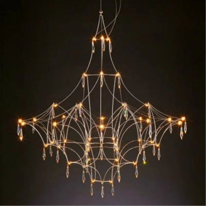 Italian Minimalist Crystal Pendant Light in Silver or Gold - Decorbites