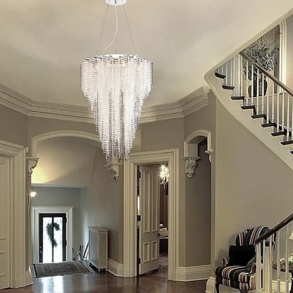 A cascading crystal tassel pendant light with a modern tiered design for bedroom decorbites crystal tassel chandelier