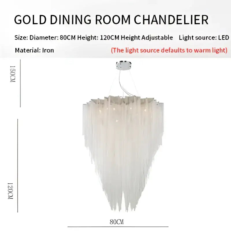 Italian postmodern gold pendant light with iron frame and cascading crystal tassel strands by decorbites crystal tassel