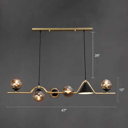 DecorBites™ Ivory Glass Island Pendant Light: Geometric, Contemporary Hanging Fixture for Restaurants