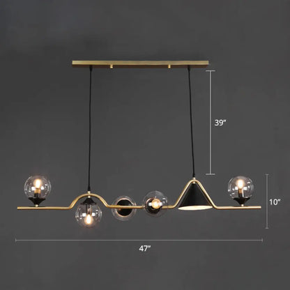 DecorBites™ Ivory Glass Island Pendant Light: Geometric, Contemporary Hanging Fixture for Restaurants