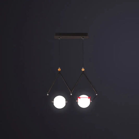 DecorBites™ Ivory Glass Minimalist Ball Suspension Light - Creative Island Fixture