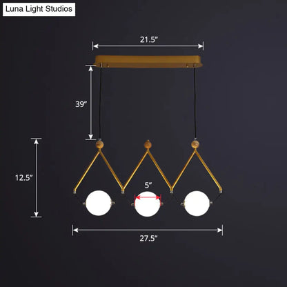 DecorBites™ Ivory Glass Minimalist Ball Suspension Light - Creative Island Fixture