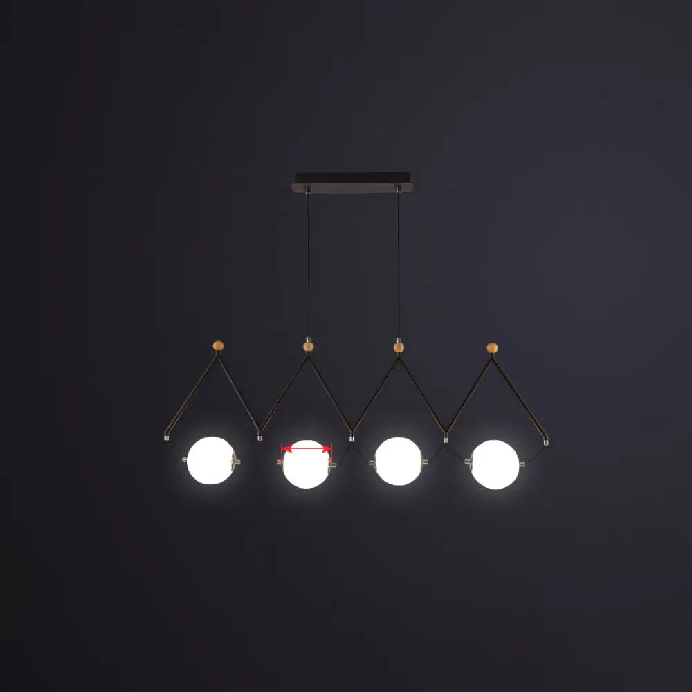 DecorBites™ Ivory Glass Minimalist Ball Suspension Light - Creative Island Fixture