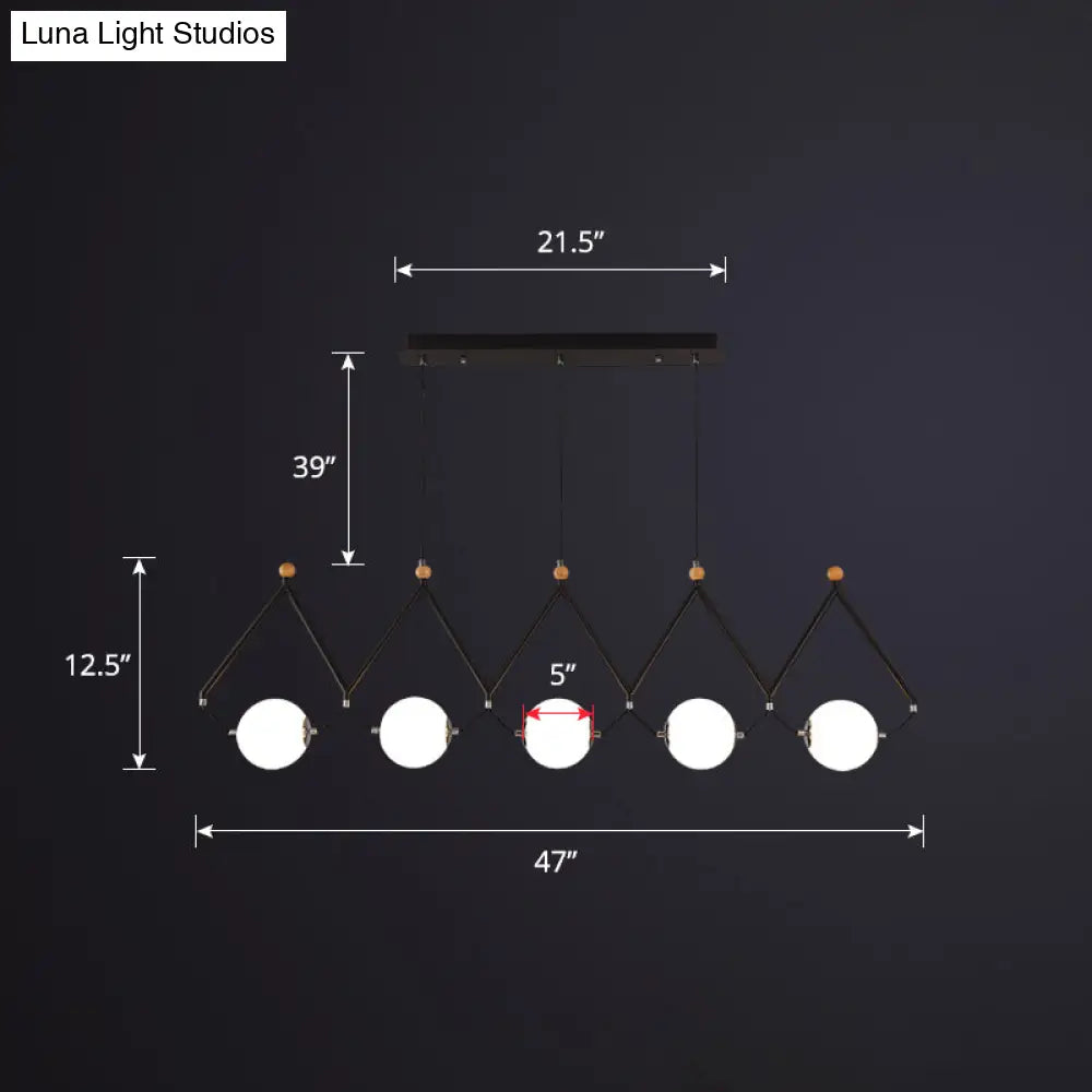 DecorBites™ Ivory Glass Minimalist Ball Suspension Light - Creative Island Fixture