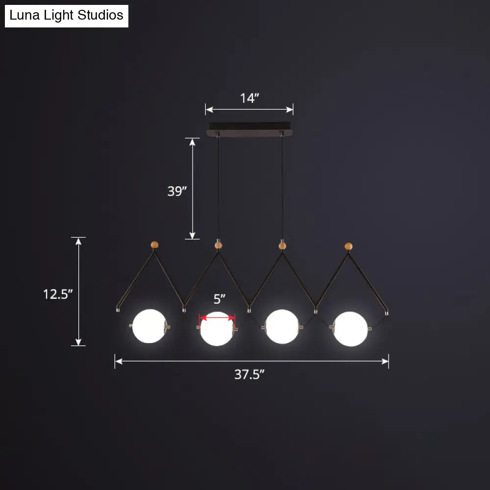 DecorBites™ Ivory Glass Minimalist Ball Suspension Light - Creative Island Fixture