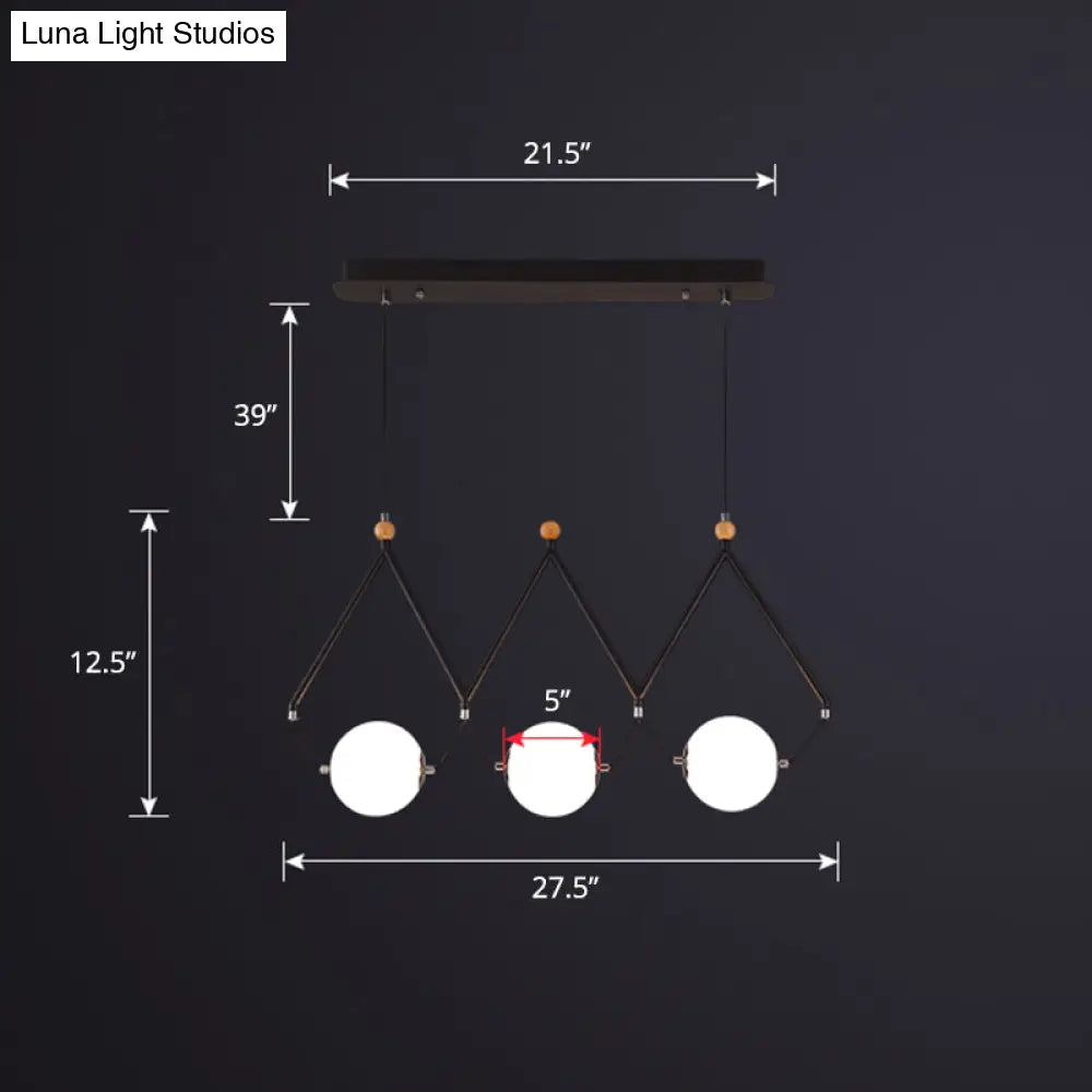 DecorBites™ Ivory Glass Minimalist Ball Suspension Light - Creative Island Fixture